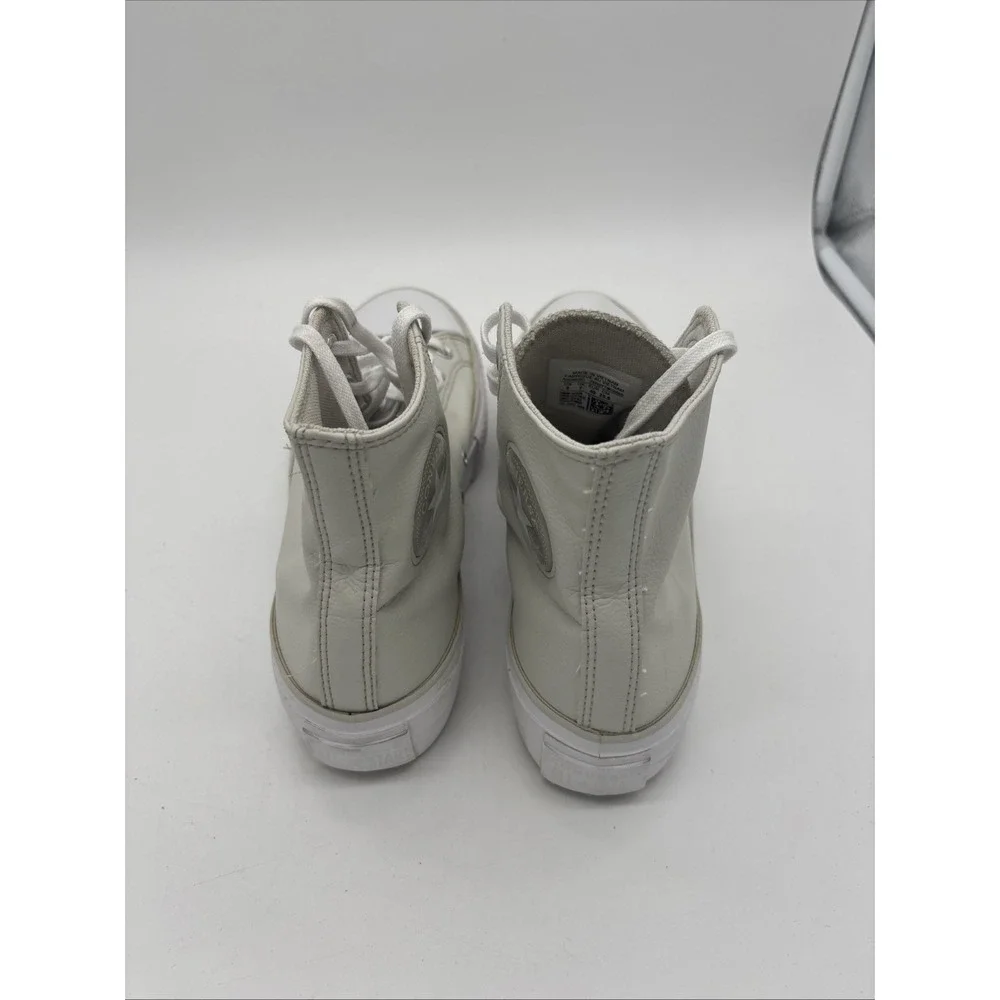 Cream Converse Chuck Taylor All Star  High Top Lift Platform Leather Women 9
